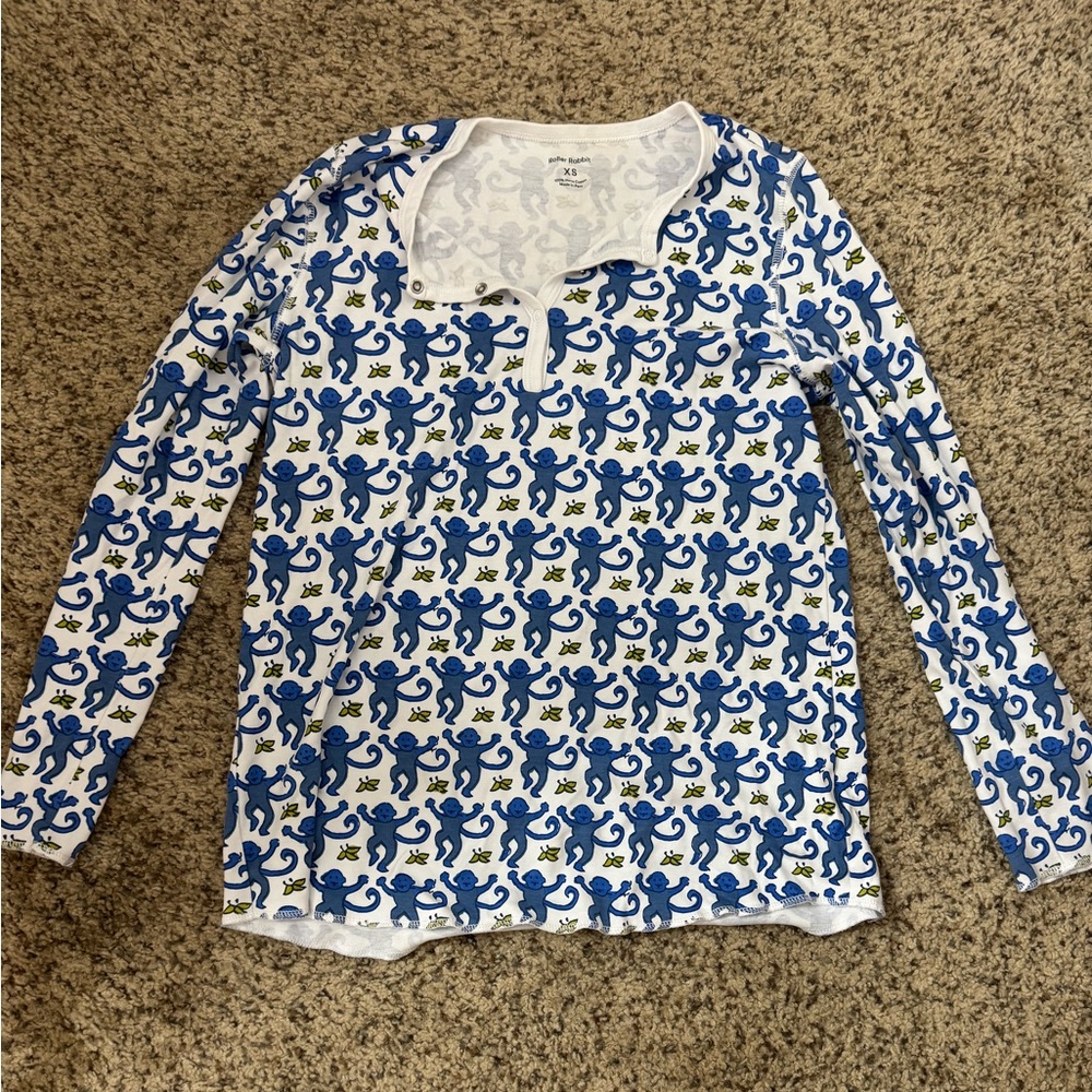 Roller Rabbit Blue and White Monkeys Set